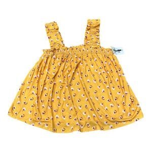 Walking on Sunshine Girls Yellow Floral Tank Top XL